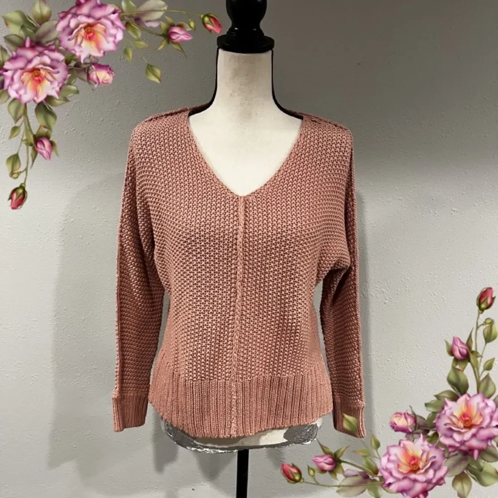 Lucky Brand chunky knit oversized v-neck sweater‎
